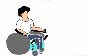 車いすに乗った青年 - 高瀬文章 
