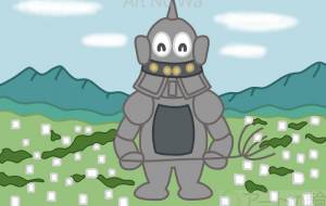 闘いを終えたロボットモンスター - アクター 