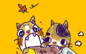 芋を頬張る猫2匹 - 空叶論